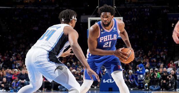  恩比德统治内线76人轻取公牛锁定东部前四席位